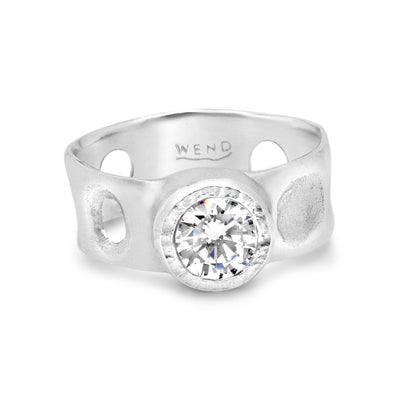 Louis Vuitton Empreinte Ring, White Gold and Diamonds Grey. Size 47