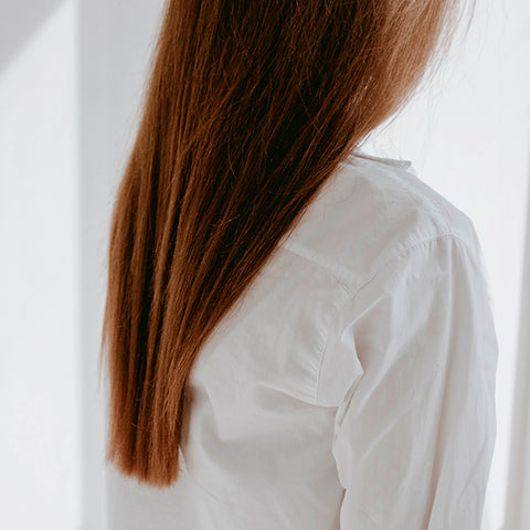 Woman with flat long hair