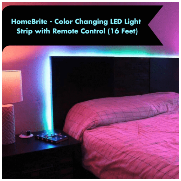 Homebrite Led Color Changing Light Strip With Remote Control