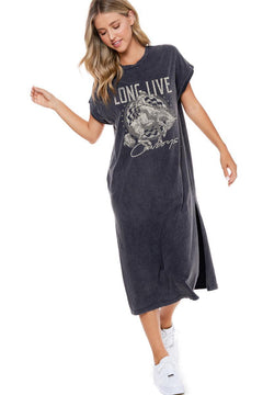 Reno Mineral Wash Tee Shirt Dress