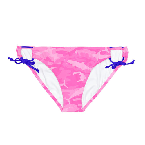 Pink Saltwater Camo Tie Side Bikini Bottom