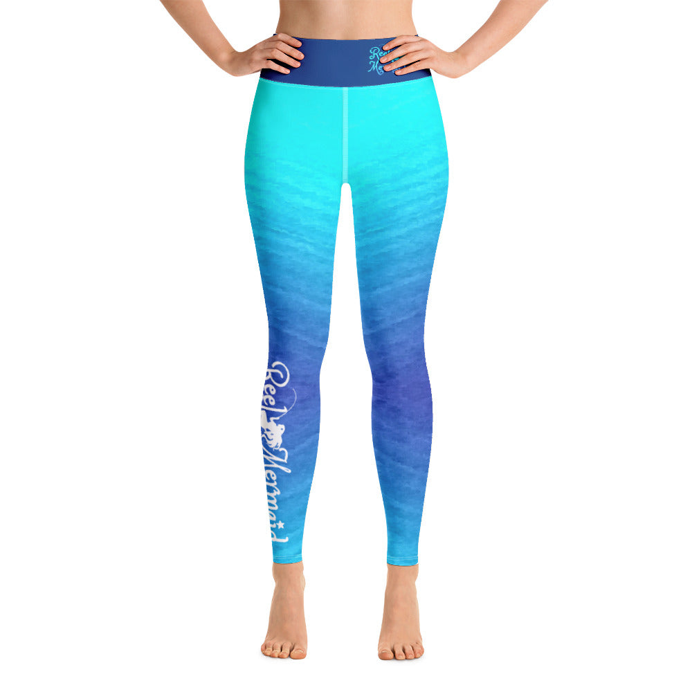 Ombre Blues Fishing Yoga jaysgaragellc Leggings