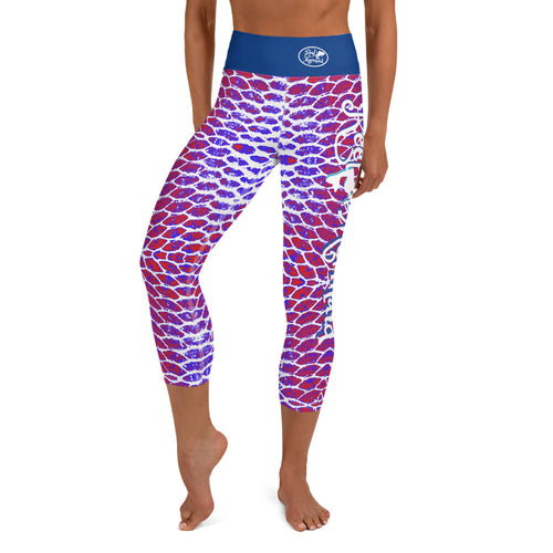 Patriotic Fish Scale Capri Leggings