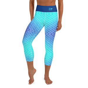 Ombre Blues jaysgaragellc Capri Leggings