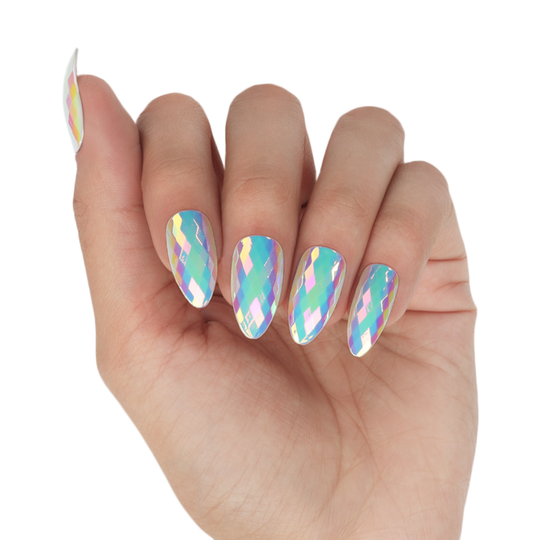 Marmalade Nails Opal Iridescent Stiletto Presson Nails