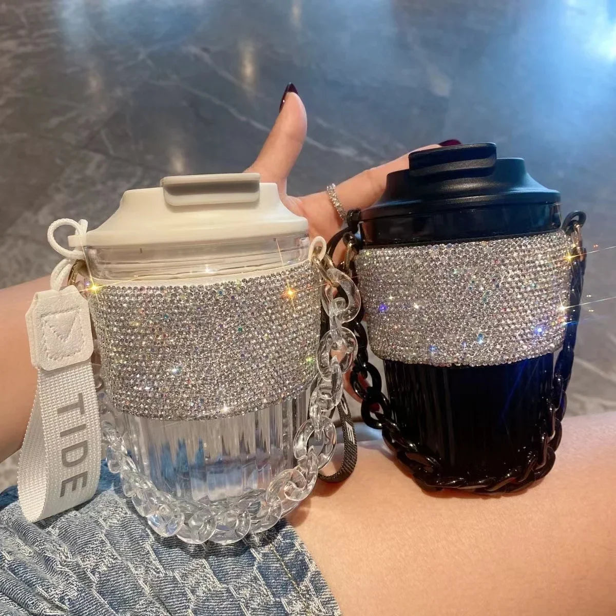 Luxury Rhinestone Portable Water Bottle