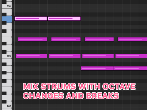 MIDI Chord Strum Mix Octave Change