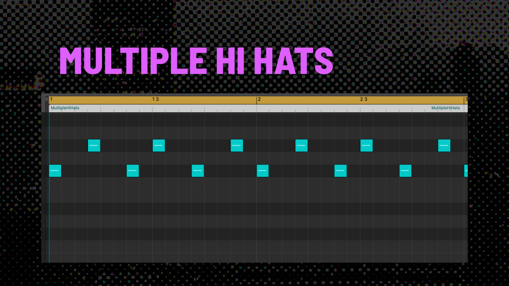 Two different hi hats being used to make up the drill hi hat pattern