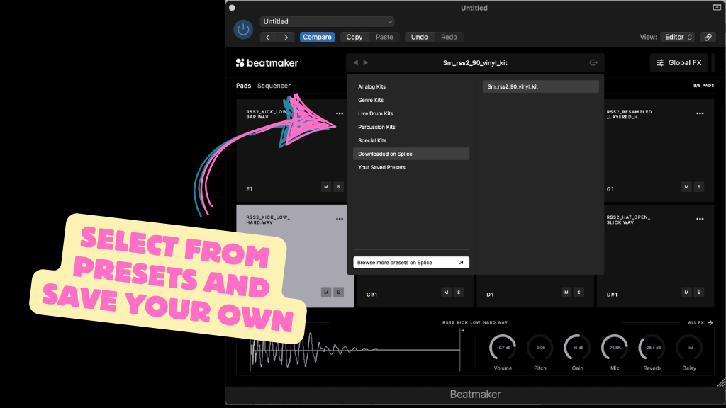 Load and Save A Preset in Splice Beatmaker