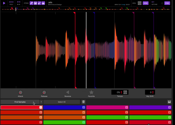 The Sampler window from Serato Studio