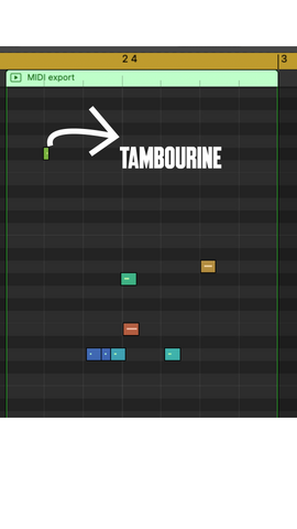 the midi drum fill pattern described in this post with the tambourine called out