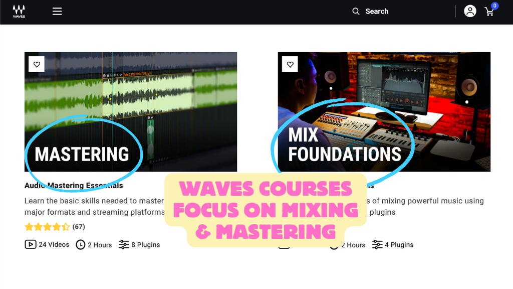 Screenshot of Waves Mixing and Mastering courses