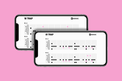 trap drum guide on an iphone