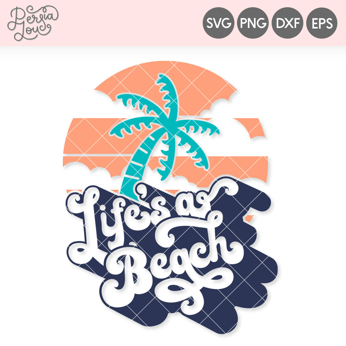 Download Life S A Beach Retro Sunset Svg Cut File Persia Lou