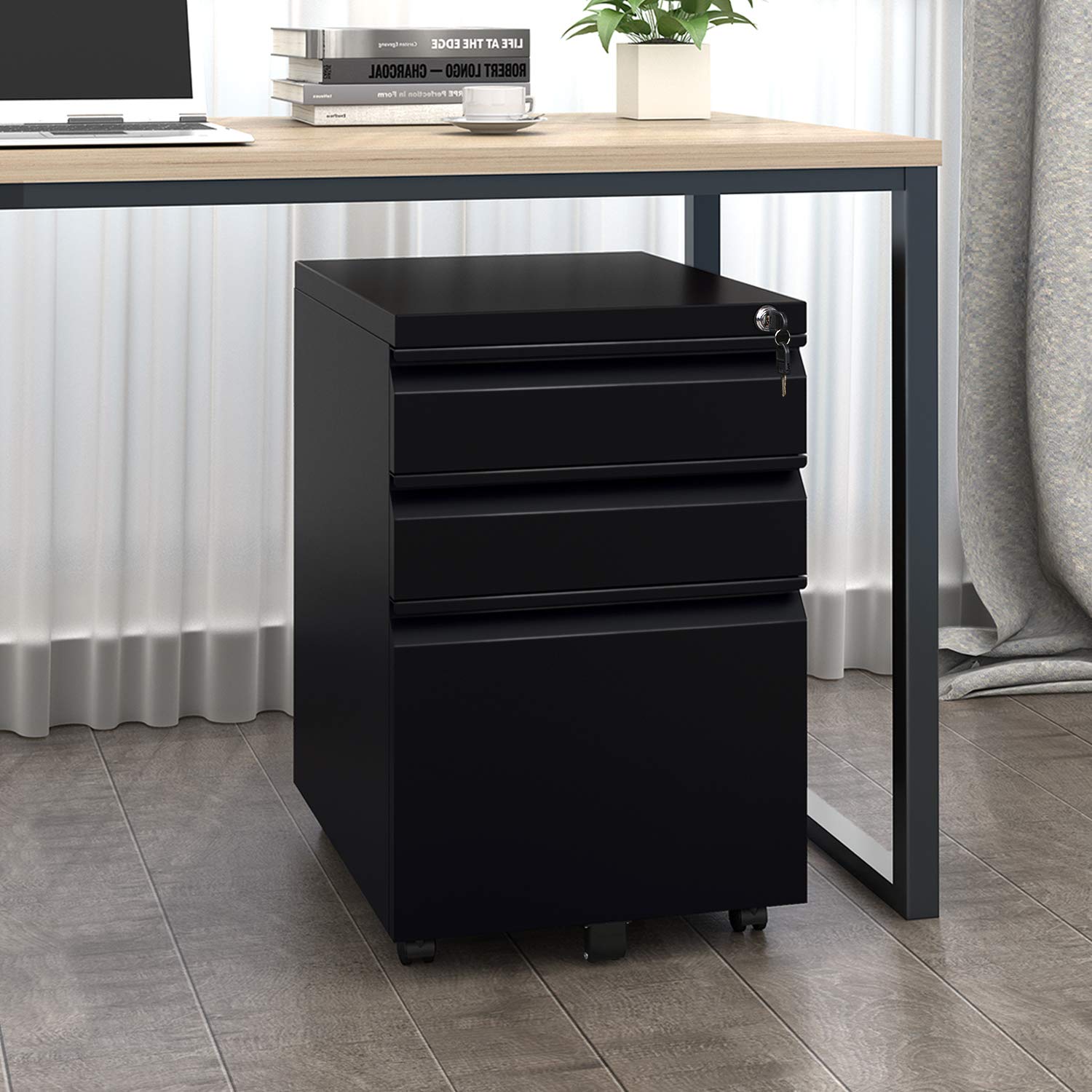 Devaise 3 Drawer Mobile File Cabinet With Lock Metal Filing Cabinet L R K Thompson