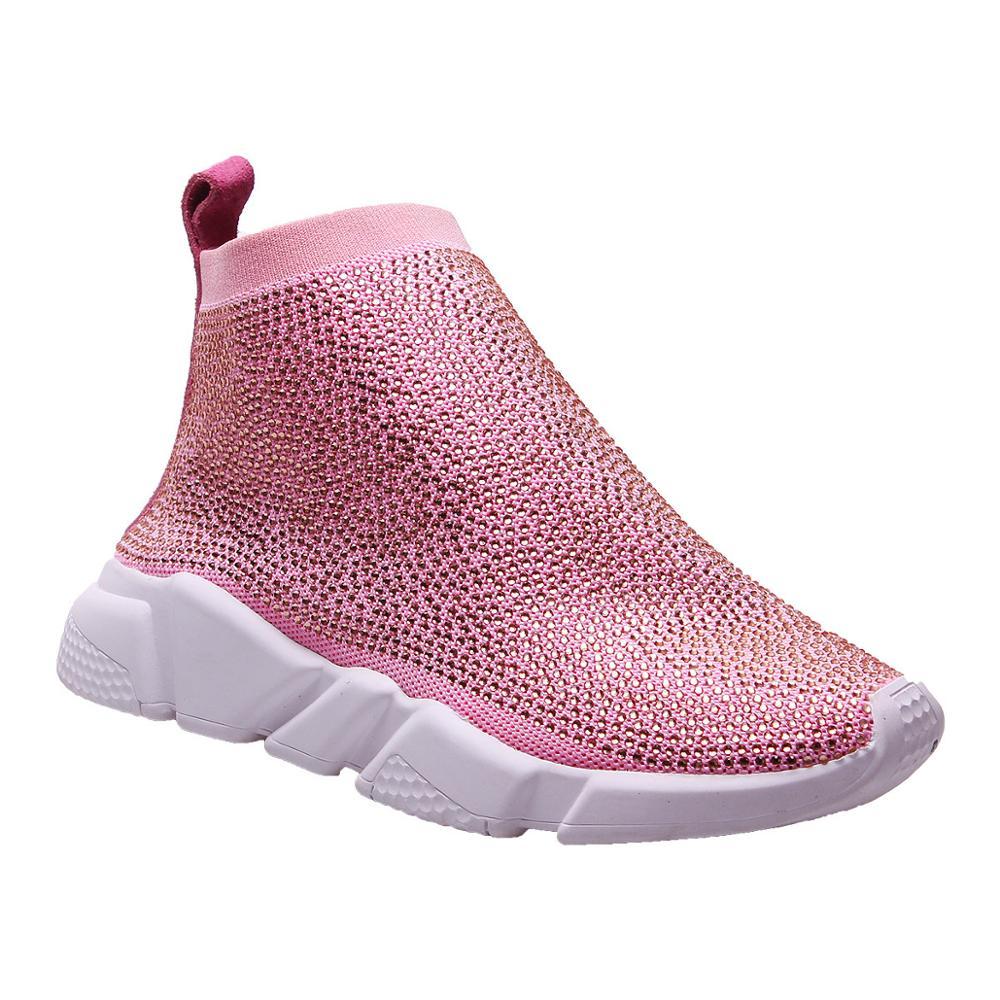 crystal speed knee high sneakers