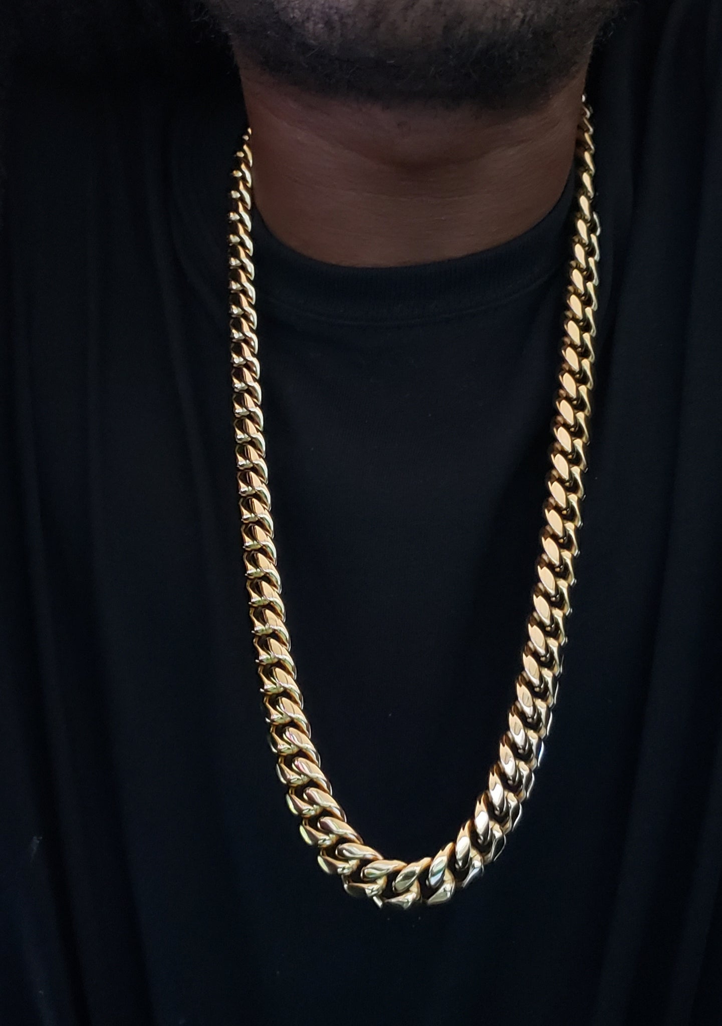 14mm 14k gold plated Miami Cuban link chain - Left Lane J