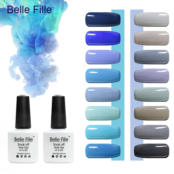 Sky Blue Gel Nails belle fille sky blue gel nail polish uv gelpolish sea blue uv led lamp gel nail