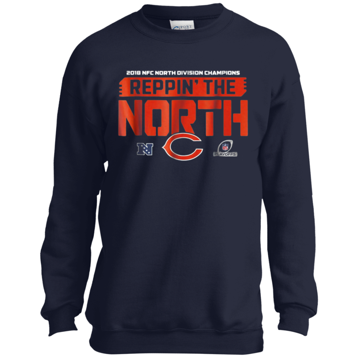 Chicago Bears Nfc North Division Champion T Shirt 2018 Pc90y Port And Co. Crewneck 