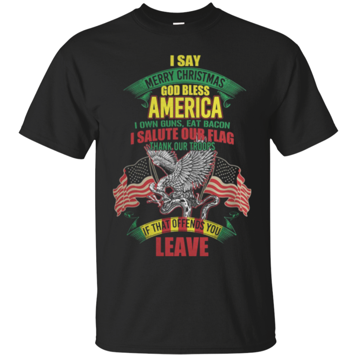 Its Ok To Say Merry Christmas And God Bless America T-shirt