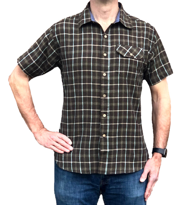 Cotton/Linen Short Sleeve Shirt - Shale - Flyshacker