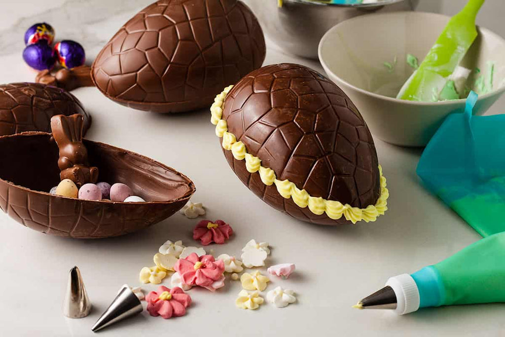 glue chocolate easter eggs together