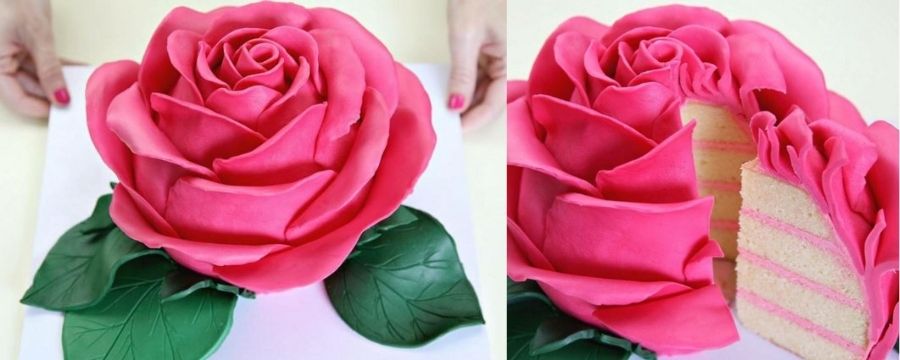 gateau anniversaire rose cake