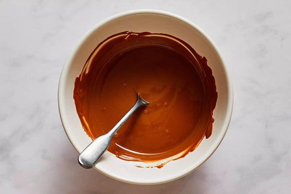 melted milk chocolate in a bowl