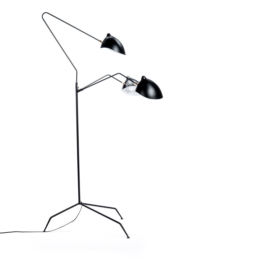 Morba - Fly Floor Lamp, 3 Heads Inspired by Serge Mouille