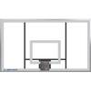 Image of Jaypro Straight Post Basketball System (5-9/16" Pole with 6' Offset) 72"W x 42"H Acrylic Backboard