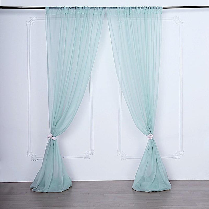 10 ft x 10 ft Sheer Voile Professional Backdrop Curtains Drapes Panels - Dusty Sage