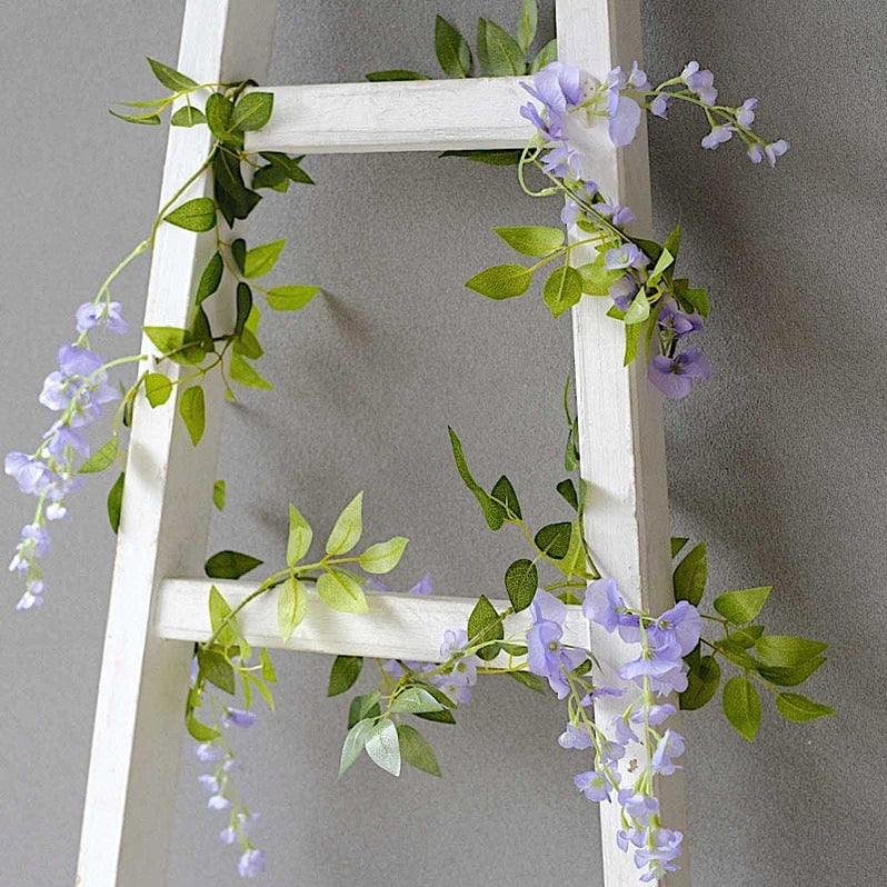 2 Silk 6 ft Artificial Wisteria Flowers Garland Hanging Vines