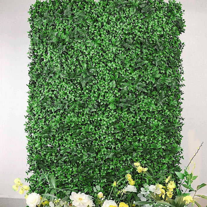 4 Artificial Leaves Foliage UV Protected Wall Backdrop Panels 12 sq ft - Green