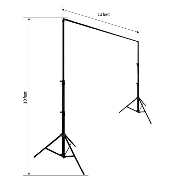 10 ft x 10 ft Photography Backdrop Stand Kit - Black