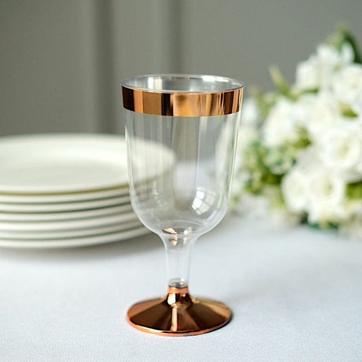 12 pcs 6 oz. Silver Rim on Clear Disposable Plastic Party Goblets