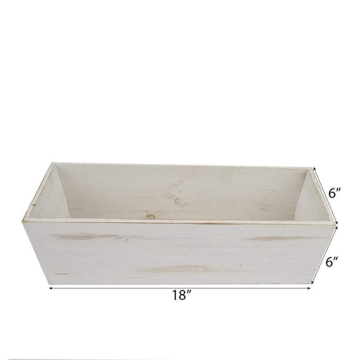 WHITE 30x6 Wood Rectangular Boxes Planter Holders Centerpieces Decorations  Sale