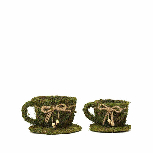 12 pcs 2 in Green Natural Moss Balls with Gold String Vase Filler Set