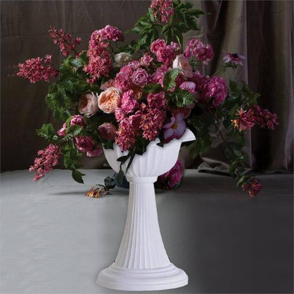 4 pcs 22" tall Decorative Italian Pedestal Flower Pots Vases - White