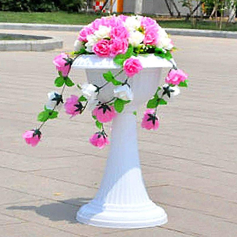 4 pcs 22" tall Decorative Italian Pedestal Flower Pots Vases - White