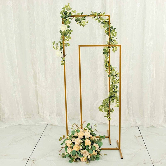 4 Rectangular Metal Floral Display Frame Wedding Backdrop Stand Set — Leilaniwholesale