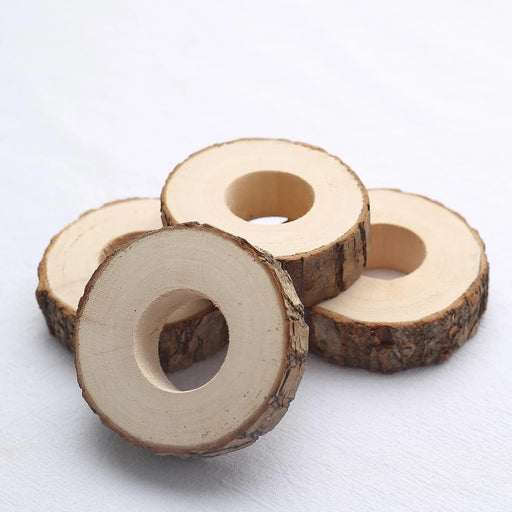 Balsa Circle 4 Round 1.75 Natural Wood Slices Napkin Rings - Brown