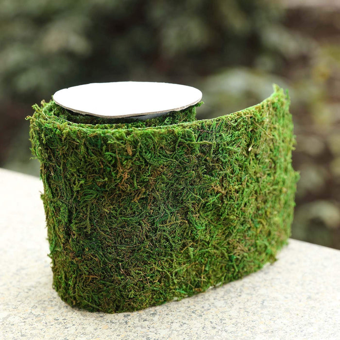 5" x 48" Natural Moss Ribbon Roll Wedding Crafts Decorations - Green MOSS_RIB_5_GRN