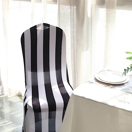 Black / White Checkered Spandex Stretchable Banquet Chair Cover