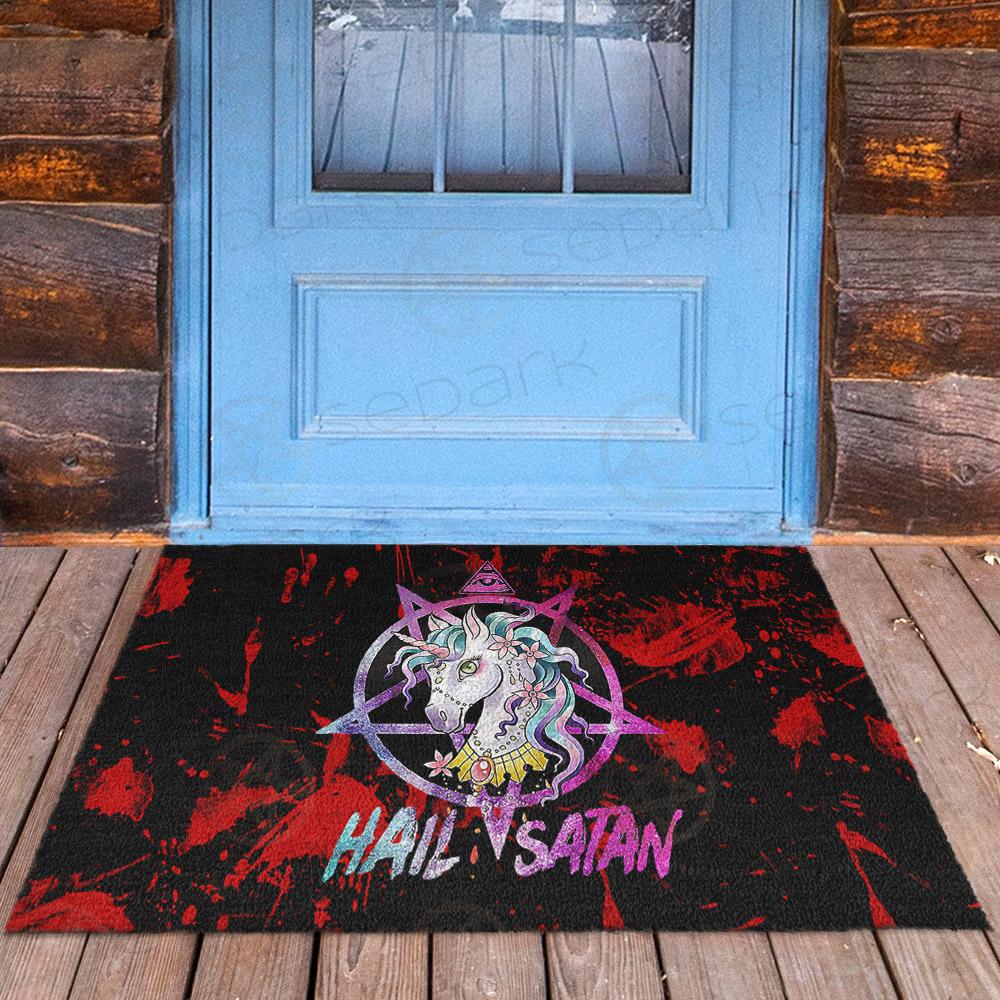 Hail Satan Unicorn SED-0012 Door Mat