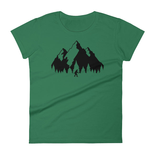 Bigfoot (Sasquatch) Mountain T-Shirt for Women | Jersey Knit Cotton | Classic Fit