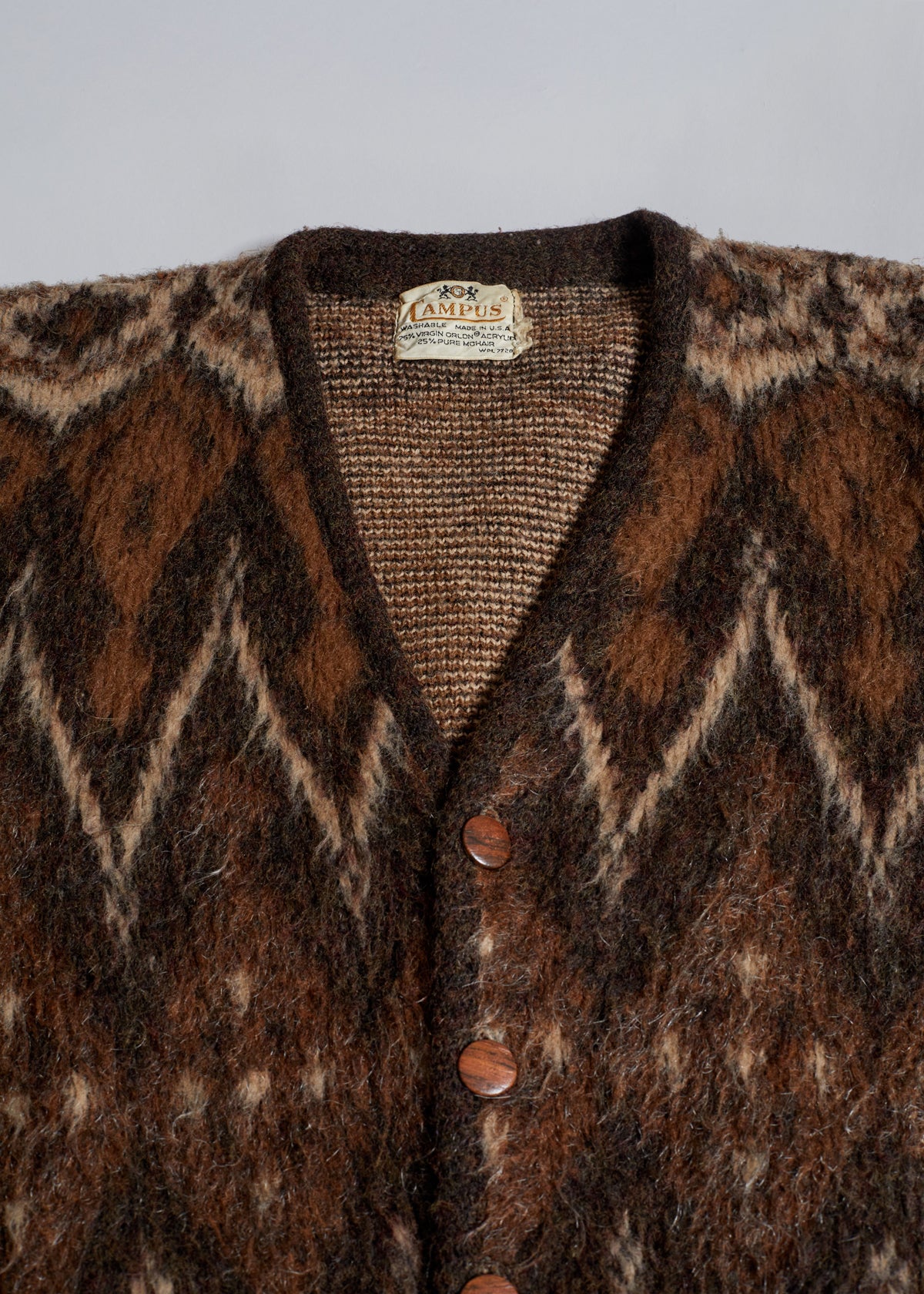 Campus Multi Pattern Mohair Cardigan 1960's - Medium – The