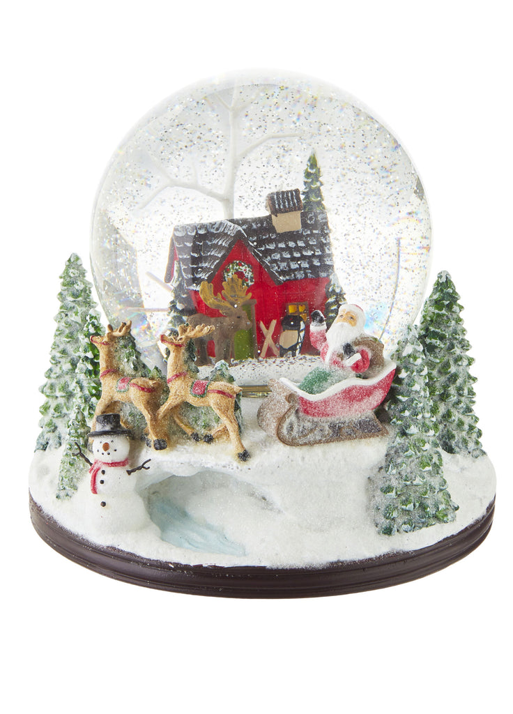 santa sleigh snow lantern light