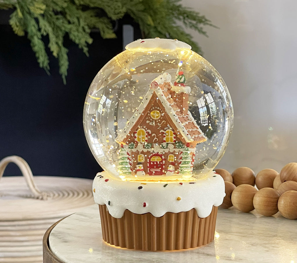 Christmas Snow Globes > Battery Operated Swirling Glitter – Lighted ...