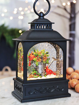 Harvest Scarecrow Lighted Water Lantern with Swirling Glitter - 2648730-Scarecrow by Gerson