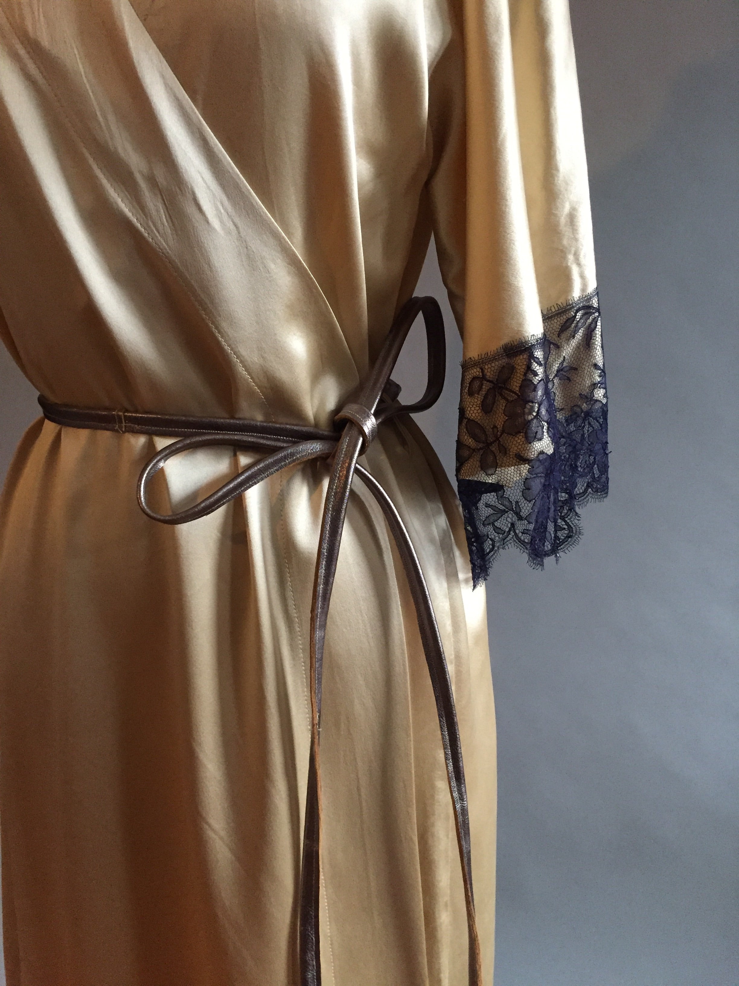Silk Kimono Robe | Brown Silk Yukata | Ellectives